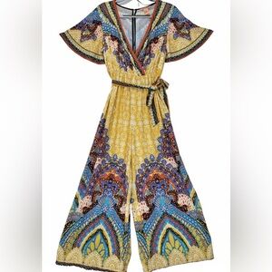 Flying Tomato Bohemian Yellow and Blue Jumpsuit
